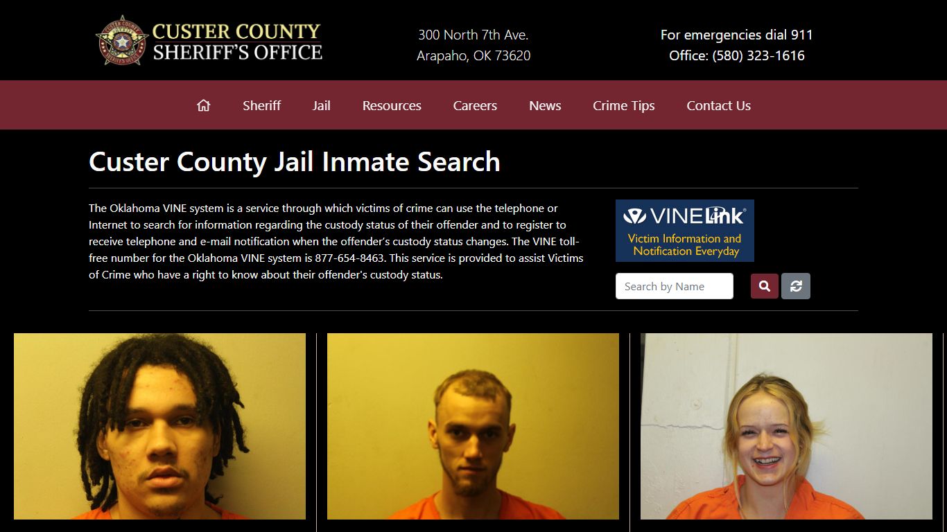 Inmate Search - Custer County Sheriff's Office