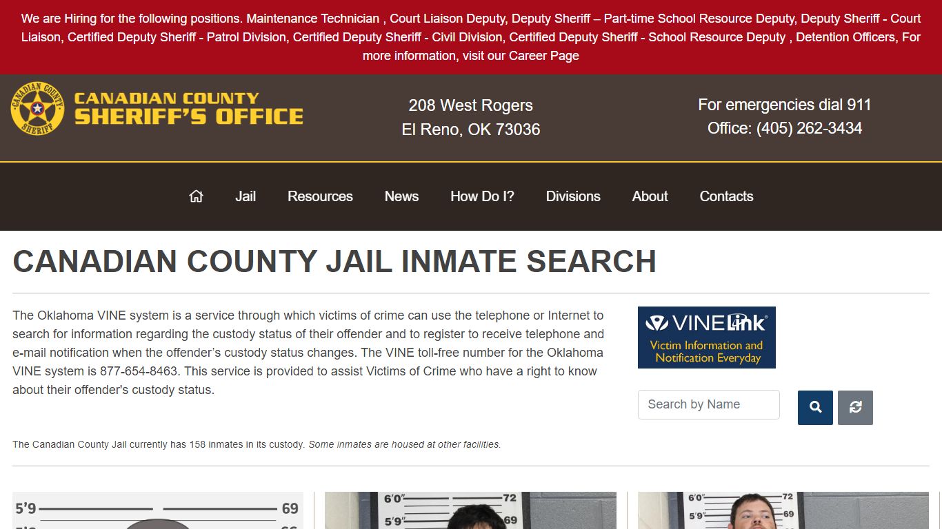 Inmate Search - Canadian County Sheriff's Office